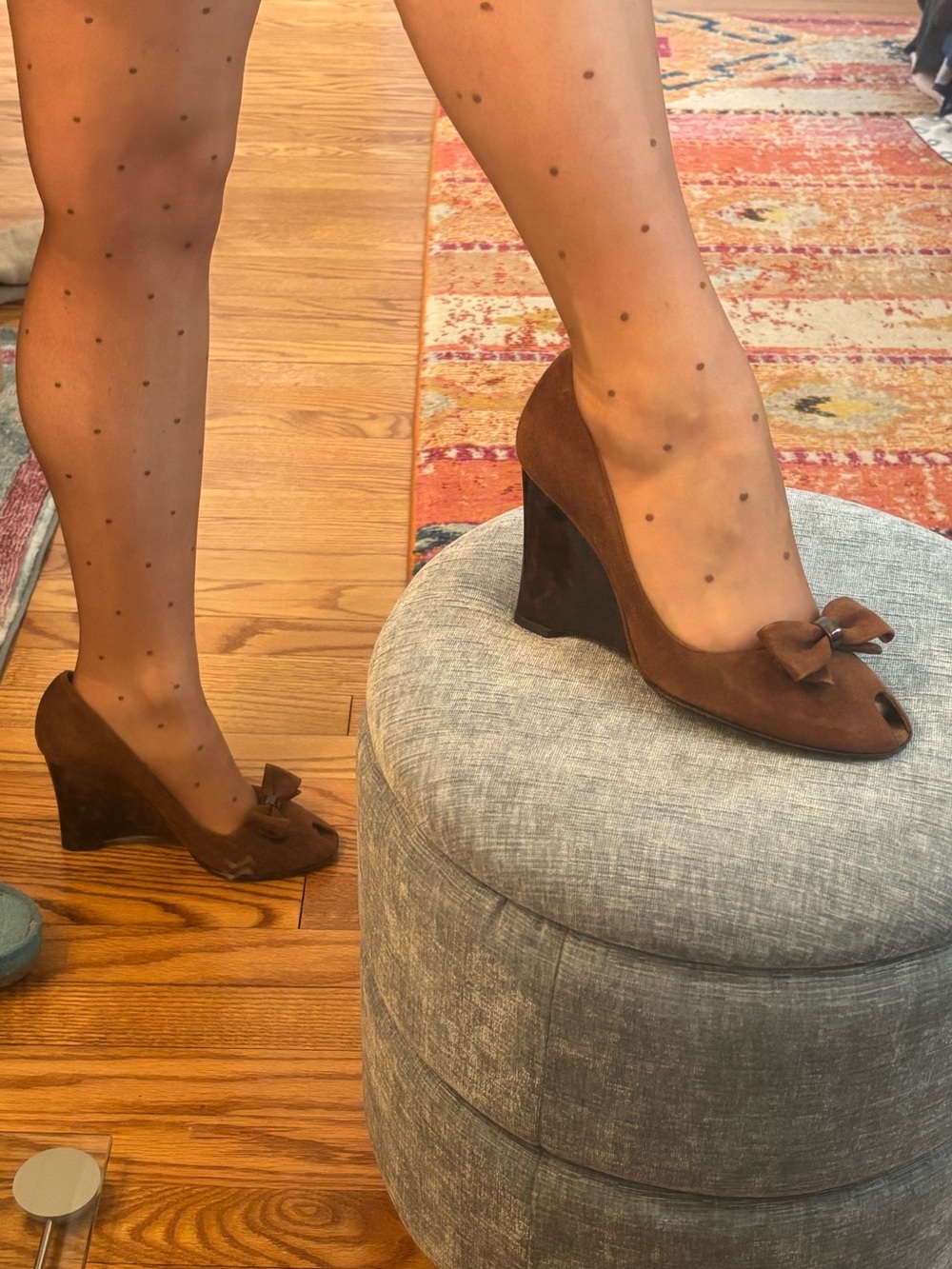 Stuart Weitzman Dixie Peep Toe Tortoise Shell Wedge